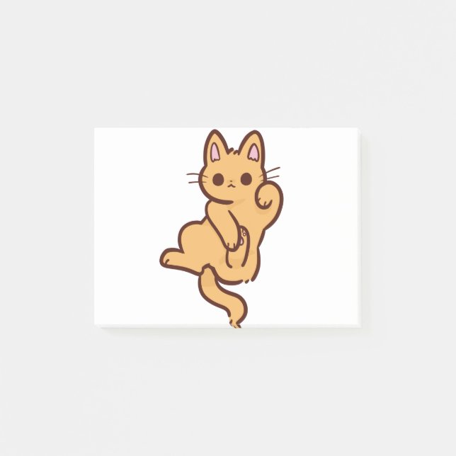 Cat Kitten Kawaii Chibi Kitty Young Cat Animal Post-it Klebezettel (Vorderseite)