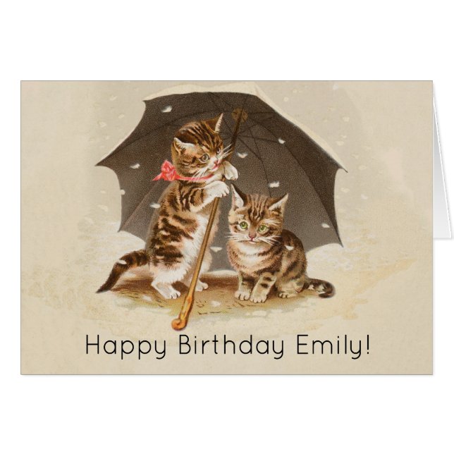 Cat Kitten kitty antiken Vintag hübsch niedlich (Vorderseite (Horizontal))