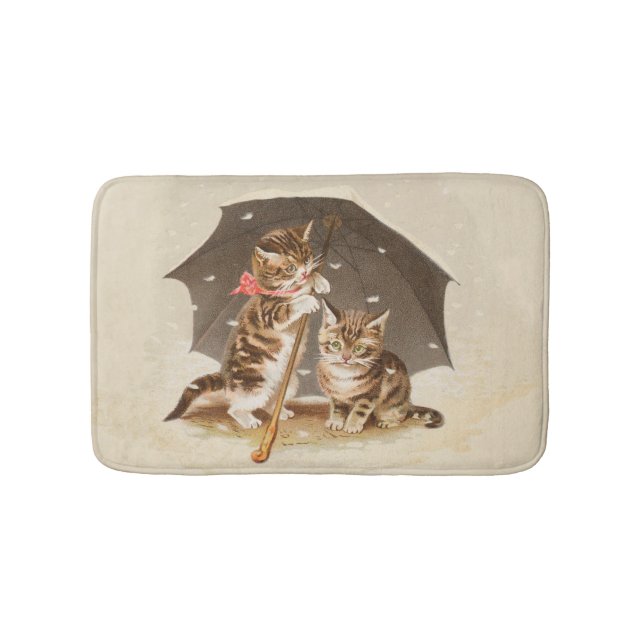 Cat Kitten kitty antiken Vintag hübsch niedlich Badematte (Vorderseite)