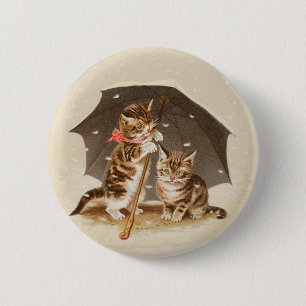 Cat Kitten kitty antiken Vintag hübsch niedlich Button