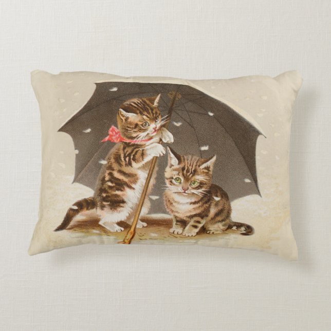 Cat Kitten kitty antiken Vintag hübsch niedlich Dekokissen (Rückseite)