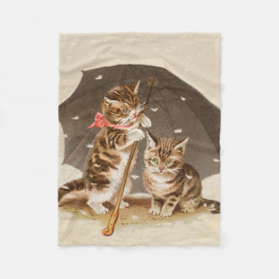 Cat Kitten kitty antiken Vintag hübsch niedlich Fleecedecke