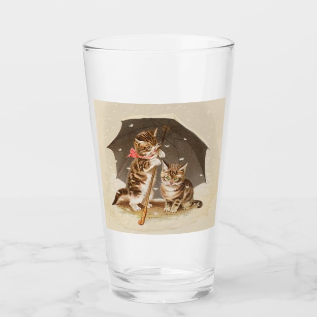Cat Kitten kitty antiken Vintag hübsch niedlich Glas (Vorderseite)