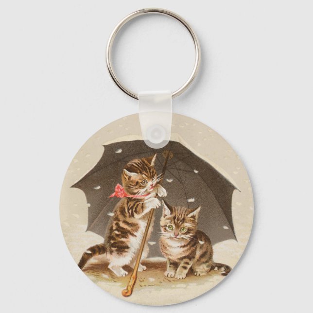 Cat Kitten kitty antiken Vintag hübsch niedlich Schlüsselanhänger (Vorderseite)