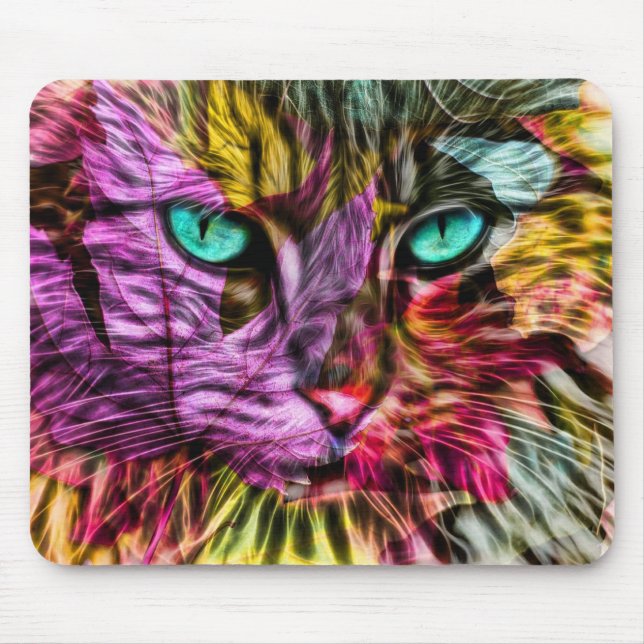 Cat Kitten Künstlerisch Mousepad (Vorne)