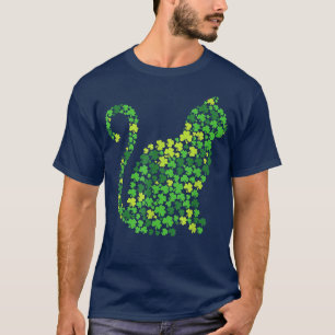 Cat Kitten Lucky Kleeblatt Clover St Patricks Day  T-Shirt