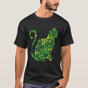 Cat Kitten Lucky Kleeblatt Clover St Patricks Day T-Shirt