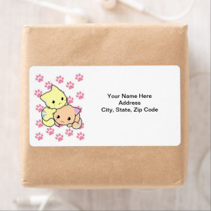 Cat Kitten Paw druckt Labels