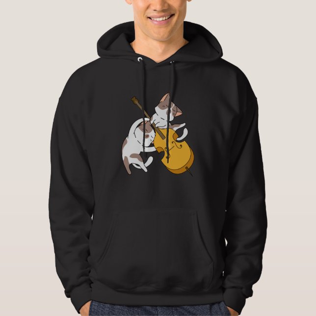Cat Kitten Playing Cello Cat  Cello Player Cellist Hoodie (Vorderseite)