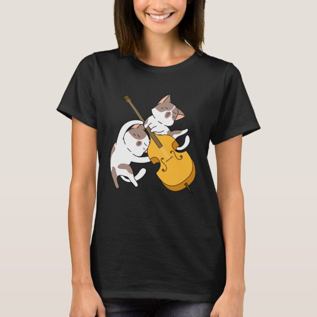 Cat Kitten Playing Cello Cat  Cello Player Cellist T-Shirt (Vorderseite)