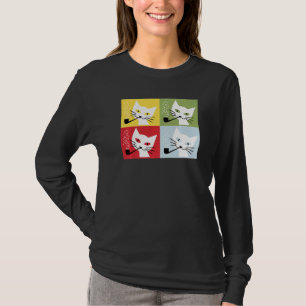Cat Kitten Raucherpfeife Retro Vintage Art T-Shirt
