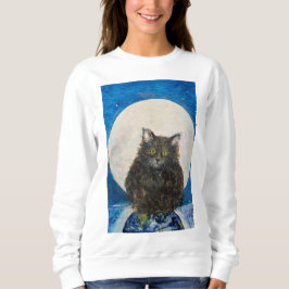 Cat Kitten Tabby Tiger Maureen Girard Moon Earth Sweatshirt