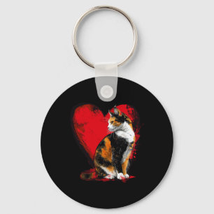 Cat Kitten Valentines Mütter Väter Tag Rotes Herz Schlüsselanhänger