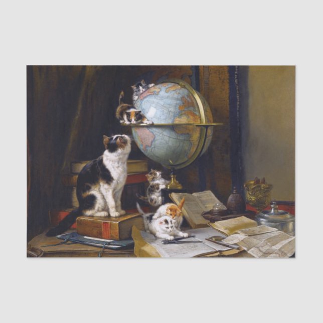 Cat & Kittens ・ Henriette Ronner-Knip (1821-1909) Seidenpapier (Vorderseite)