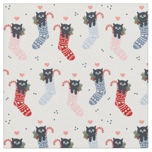 Cat Kittens: Weihnachts-Strümpfe Stoff