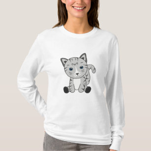 Cat Kitty Gray Fur Nose Niedlicher Tiere T-Shirt
