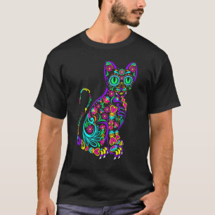 Cat Kitty Kitten Paws Zucker Skull Calavera Hallow T-Shirt