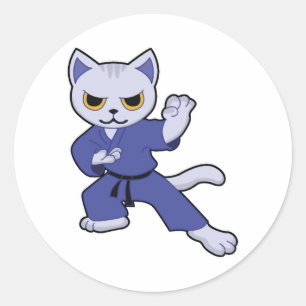 Cat Kitty Kitten Pet Geschenk Sport Meow Animal Ka Runder Aufkleber