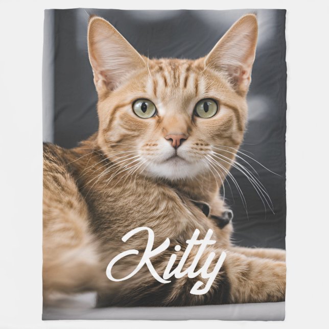 Cat Kitty Personalisiert Pet Foto Maßgeschneiderte Fleecedecke (Vorderseite)