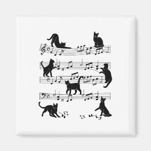 Cat Kitty Playing Musik Cleanf Piano Musica Magnet