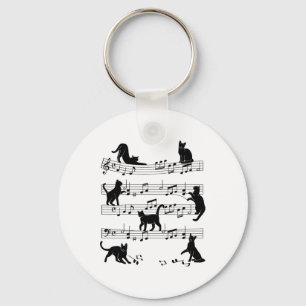 Cat Kitty Playing Musik Cleanf Piano Musica Schlüsselanhänger