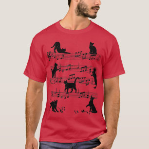Cat Kitty Playing Musik Cleanf Piano Musica T-Shirt