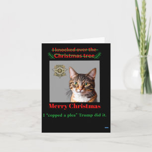 Cat klopft über den Weihnachtsbaum Karte