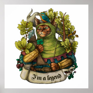 Cat Knight Vintag drucken Poster