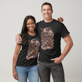Cat Knight Vintag drucken T-Shirt