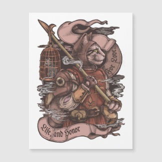 Cat Knight Vintage-Druck Magnetkarte