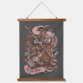 Cat Knight Vintage Tapisserien drucken Wandteppich Mit Holzrahmen