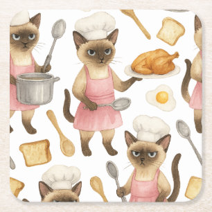 Cat Koch kocht Frühstück Rechteckiger Pappuntersetzer