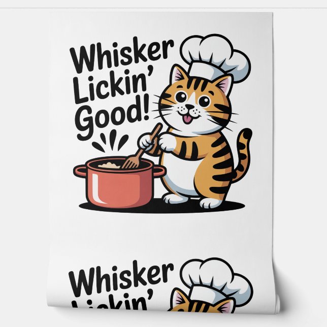 Cat Koch Muster Whimsical Kitchen Dekoration Tapete (Abrollen)