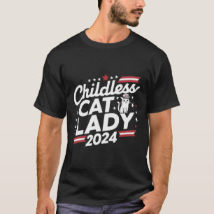 Cat Lady 2024 Funny Political Elections Demokrat T-Shirt
