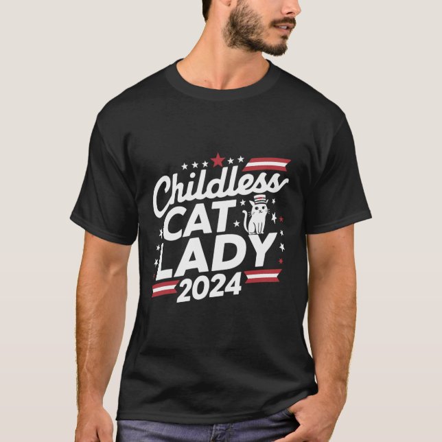 Cat Lady 2024 Funny Political Elections Demokrat T-Shirt (Vorderseite)