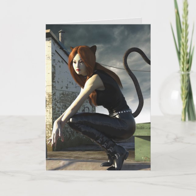 CAT LADY BIRTHDAY CARD KARTE (Vorderseite)