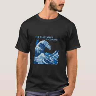 Cat Lady Blue Wave Coming for Kamala Harris Walz E T-Shirt