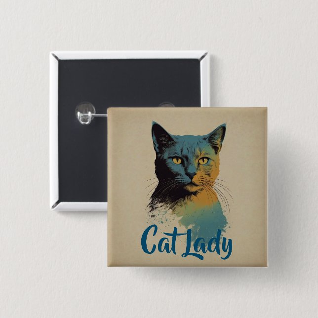 Cat Lady Button (Vorne & Hinten)