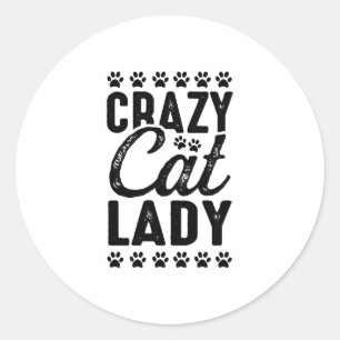 Cat Lady Cat Mama Woman Runder Aufkleber