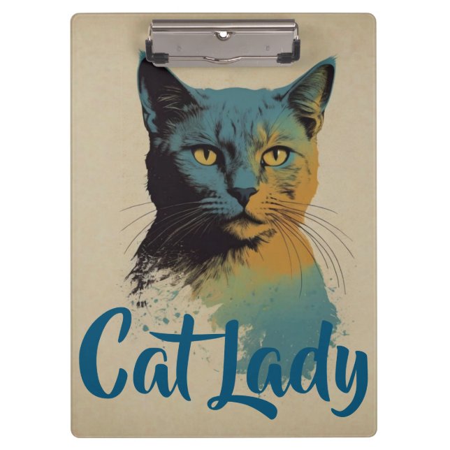 Cat Lady Clipboard Klemmbrett (Vorderseite)