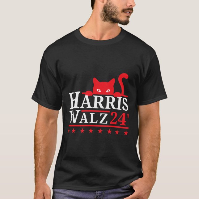 Cat Lady for Kamala Harris Tim Walz Vp 2024 T-Shirt (Vorderseite)
