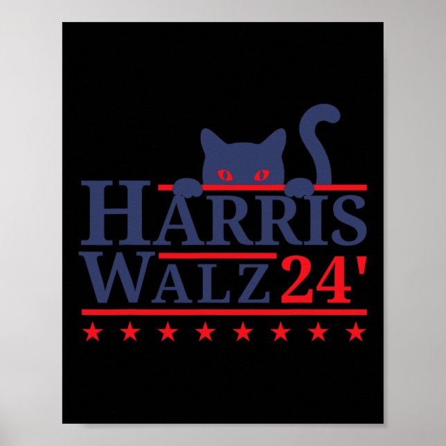 Cat Lady for Kamala Harris Tim Wazheimer 2024 Poster (Vorne)