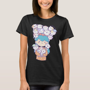 Cat Lady Frau Blueberry Monkimonk Katze Katze Frau T-Shirt
