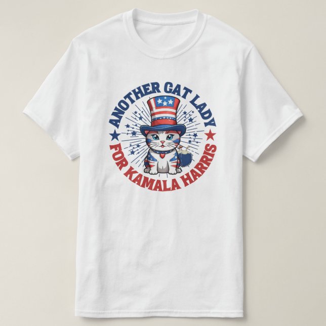 Cat lady für Kamala Harris 2024 T - Shirt (Design vorne)