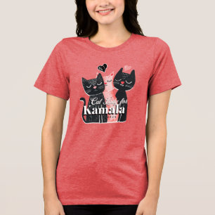 Cat Lady für Kamala Harris 2024 Tri-Blend Shirt