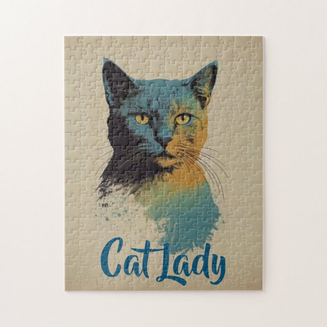 Cat Lady Jigsaw Puzzle (Vertikal)
