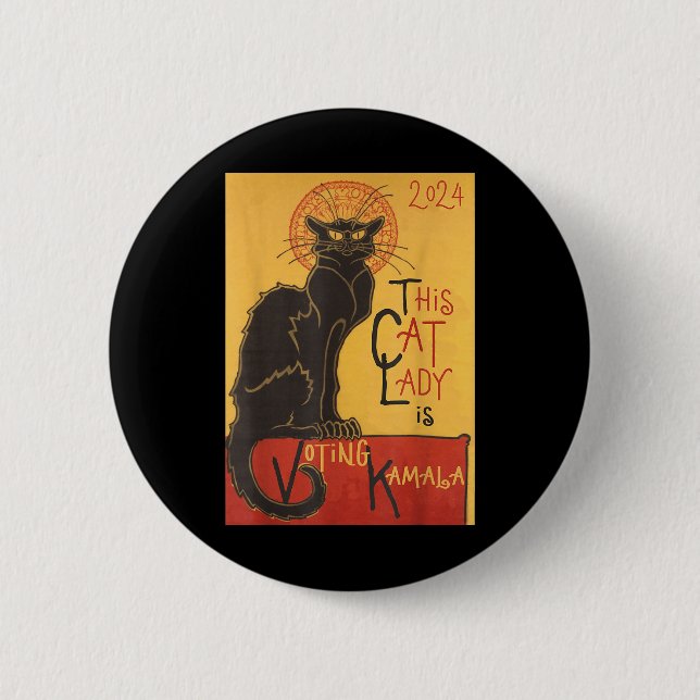 Cat Lady Kamala Le Chat Noir Funny Ballot Button (Vorderseite)