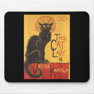 Cat Lady Kamala Le Chat Noir Funny Ballot Mousepad