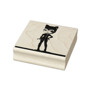 CAT LADY NIEDLICHE RUBBER-BRIEFMARKE GUMMISTEMPEL