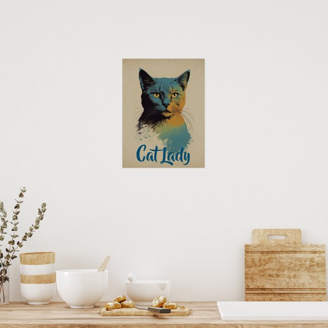 Cat Lady Poster (Küche)
